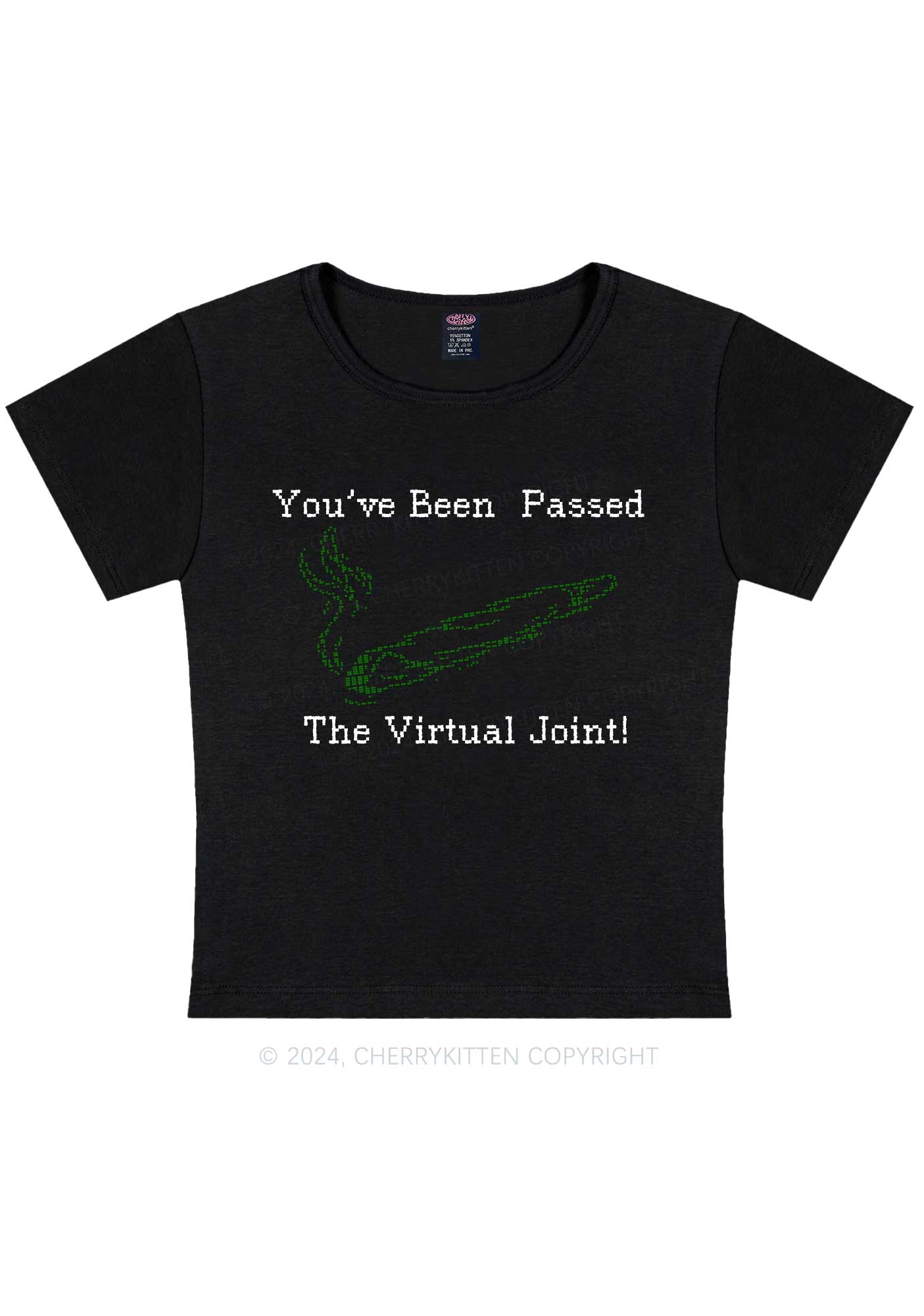 The Virtual Joint Y2K Baby Tee Cherrykitten