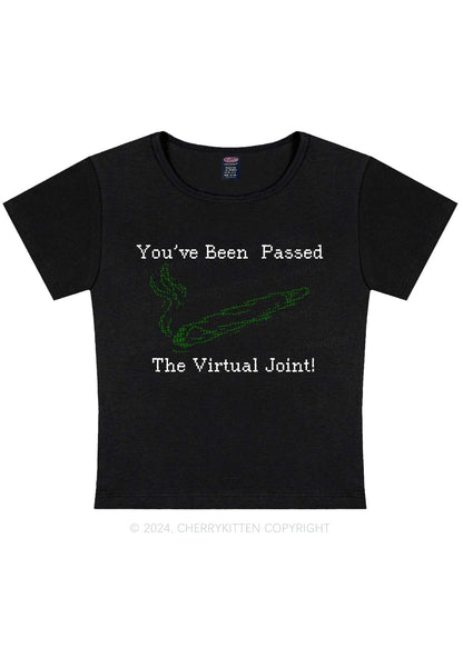 The Virtual Joint Y2K Baby Tee Cherrykitten