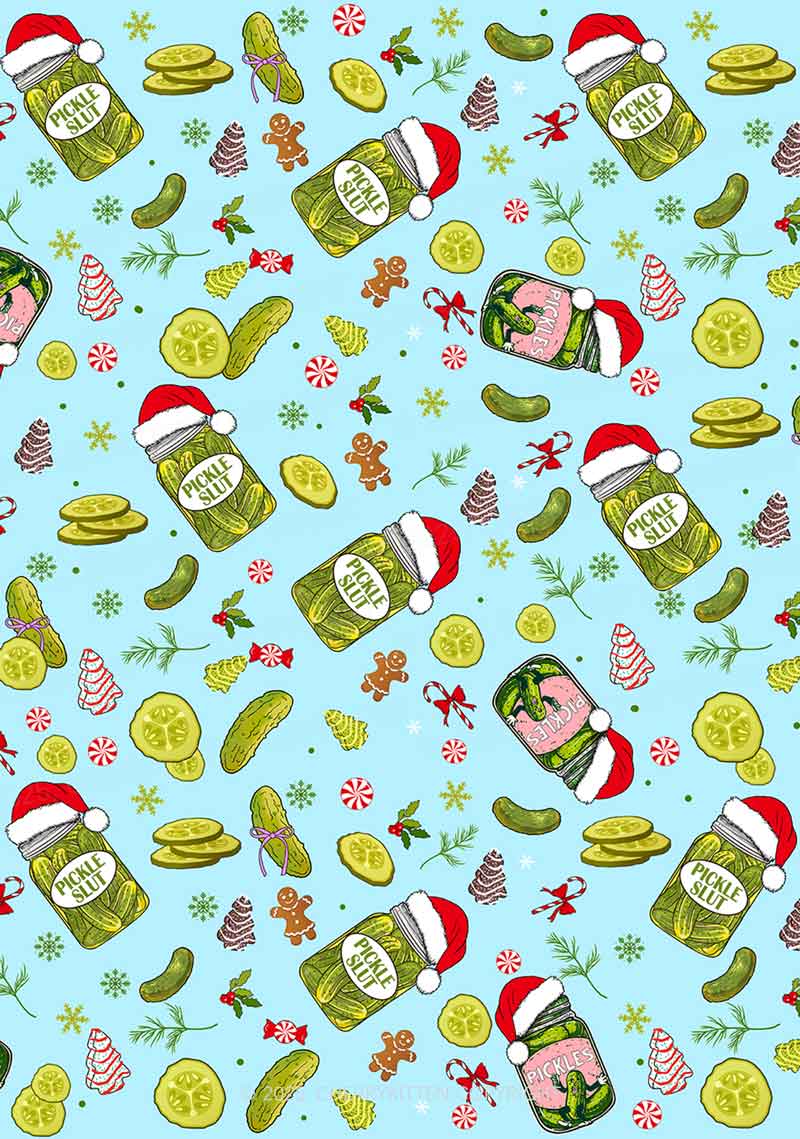 Christmas Green Santa Pickle Y2K Fleece Long Sleeve Pajama Set Cherrykitten