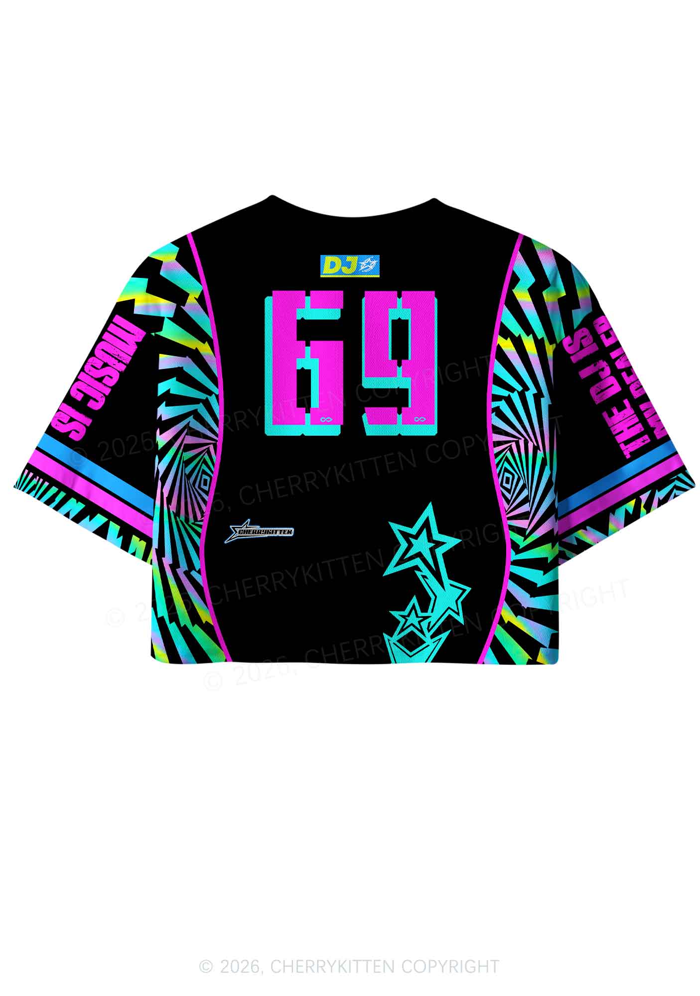 Music Is My Drxg Y2K Crop Sport Jersey Shirts Cherrykitten