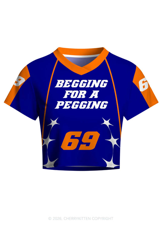 Begging For A Pegging Y2K Crop Football Jersey Shirts Cherrykitten