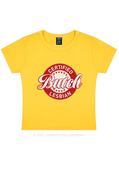 Certified Butch Lesbian Y2K Baby Tee Cherrykitten