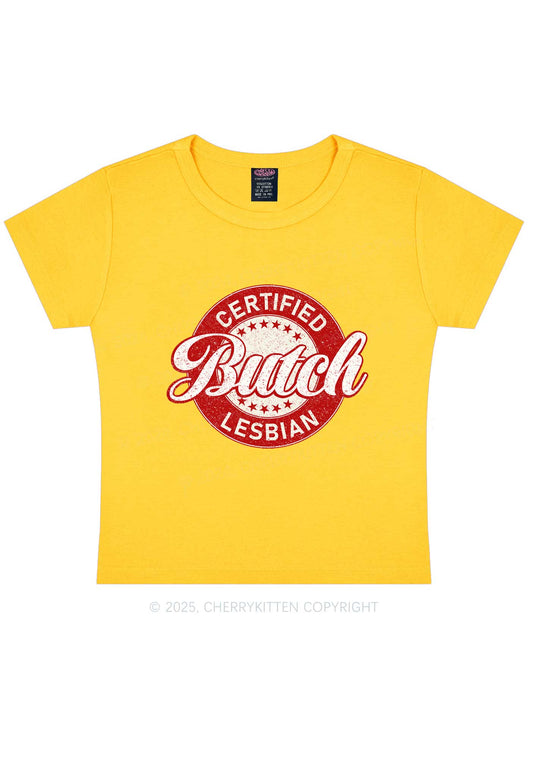 Certified Butch Lesbian Y2K Baby Tee Cherrykitten