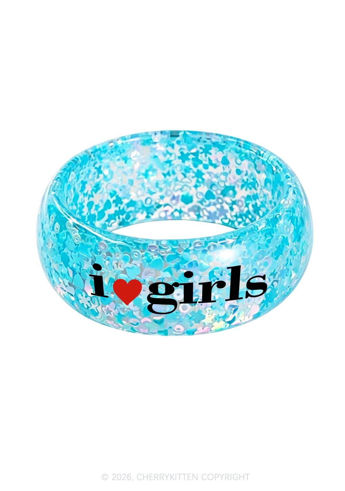 I Love Girls Pride Y2K Cuff Bangle Cherrykitten