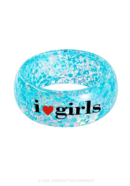 I Love Girls Pride Y2K Cuff Bangle Cherrykitten