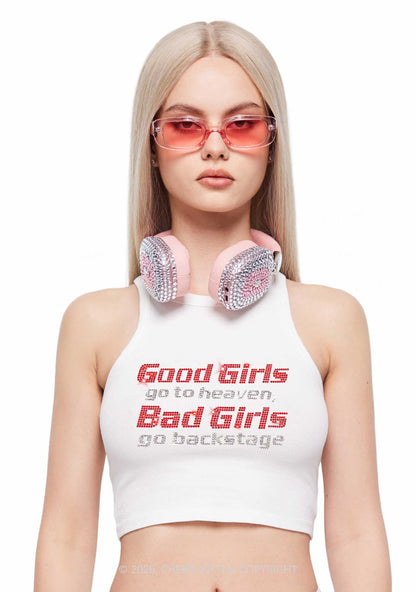 Rhinestone Bad Girls Go Backstage Y2K Crop Tank Top Cherrykitten