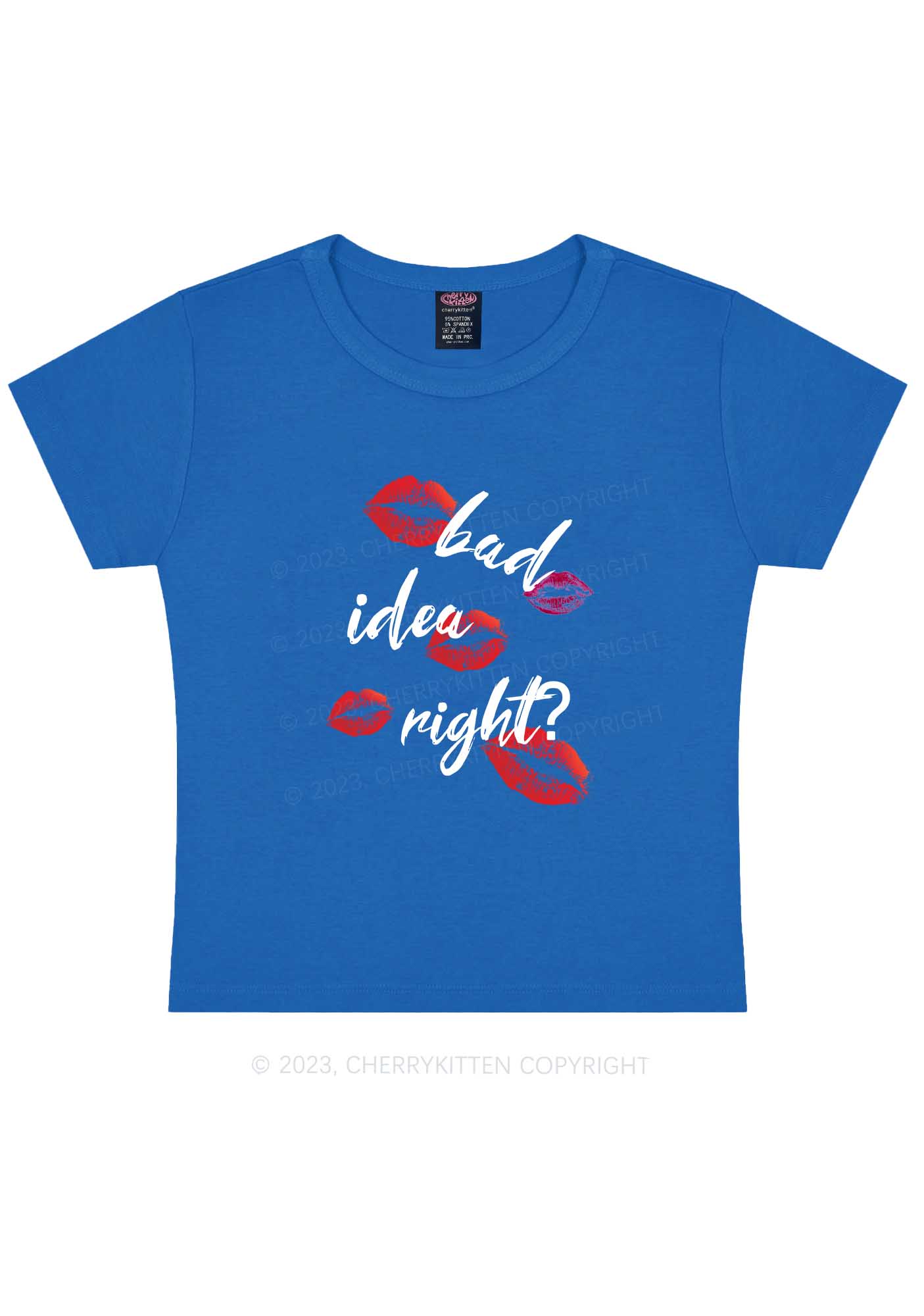 Bad Idea Right Y2K Baby Tee Cherrykitten