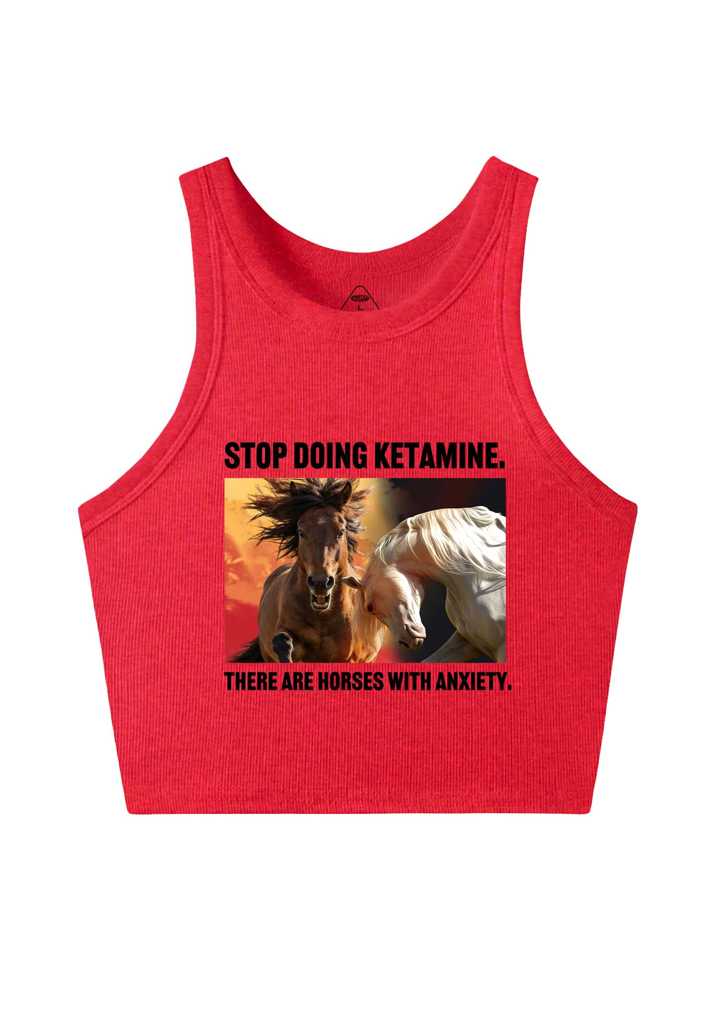 There Are Horses With Anxiety Y2K Crop Tank Top Cherrykitten