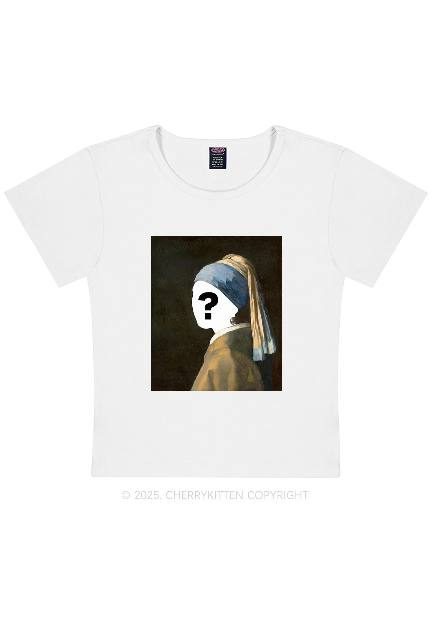 Custom Pearl Portrait Y2K Baby Tee Cherrykitten