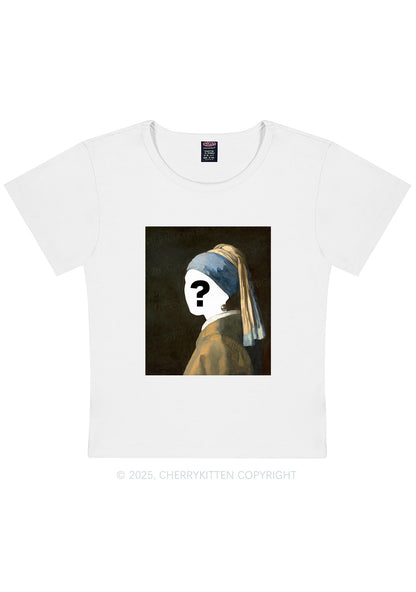 Custom Pearl Portrait Y2K Baby Tee Cherrykitten