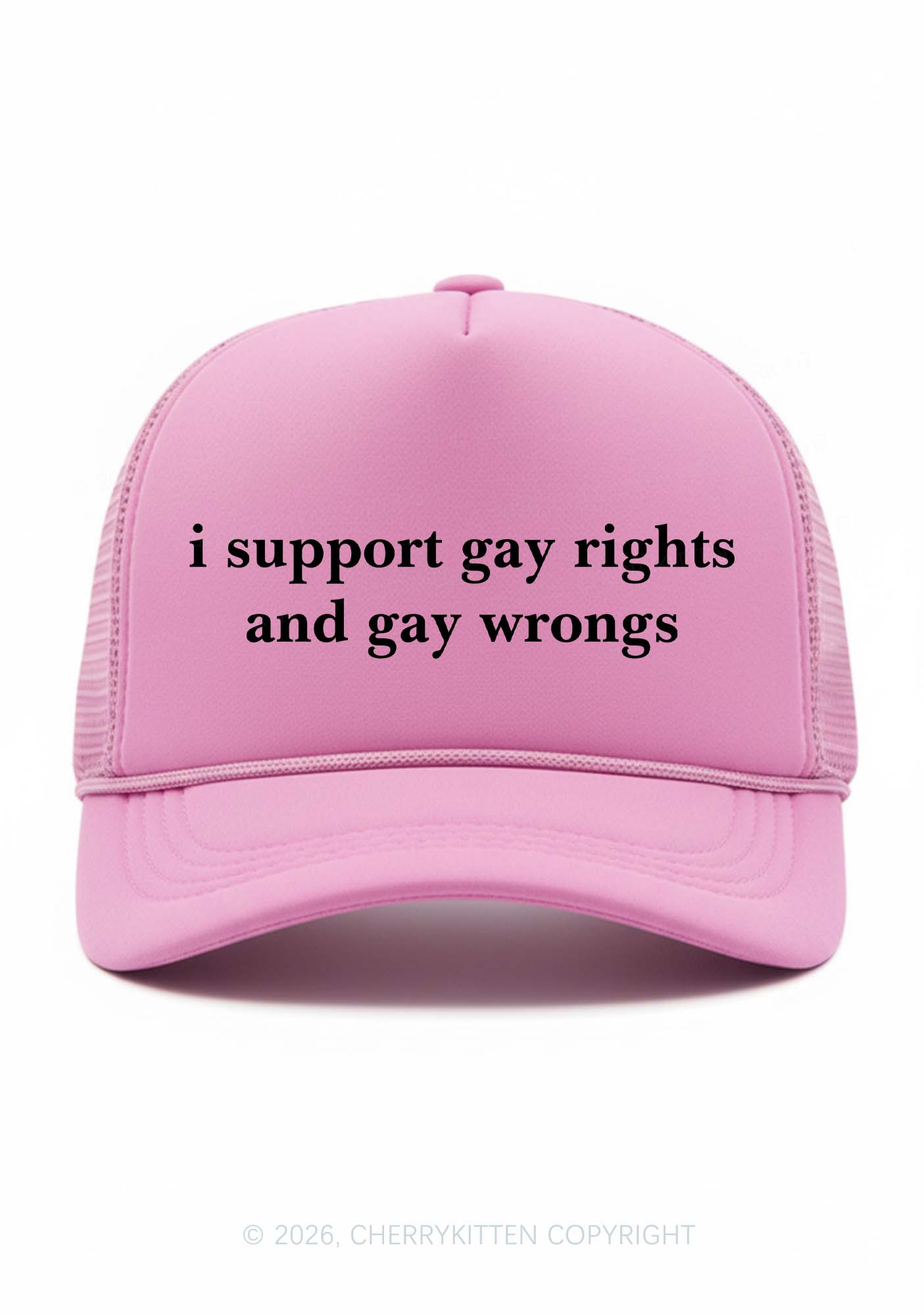 Support Gay Rights Pride Y2K Trucker Hat Cherrykitten