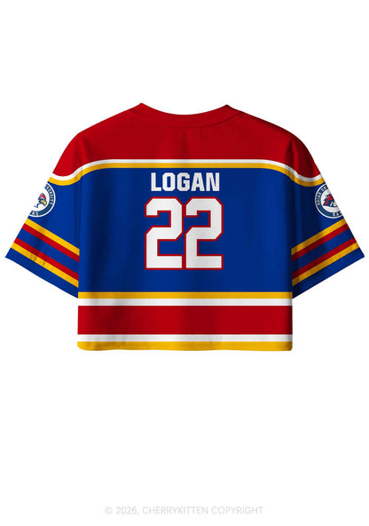 I Love Four Hockey Boys JL Y2K Crop Sport Jersey Shirts Cherrykitten
