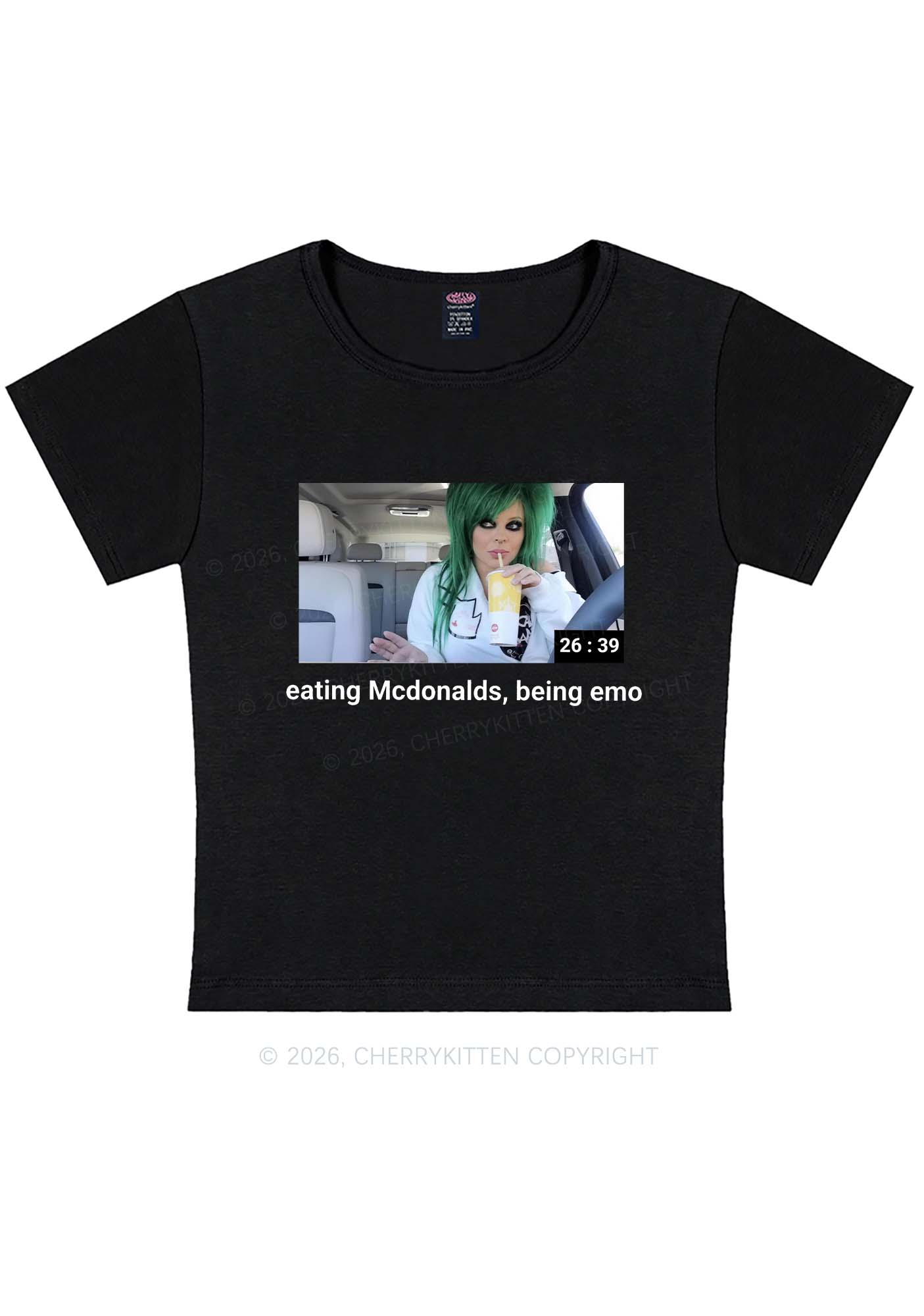 Eating Being Emo Y2K Baby Tee Cherrykitten