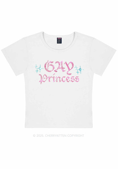 Rhinestone Gay Princess Y2K Baby Tee Cherrykitten