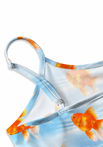 Goldfish Y2K Print Slip Dress Cherrykitten