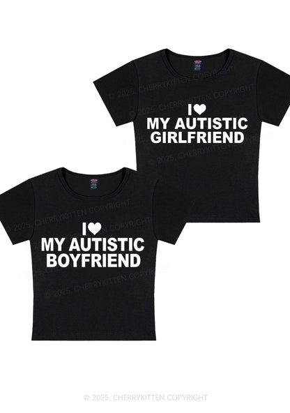 I Love My Autistic GF BF Y2K Valentine's Day Baby Tee Cherrykitten