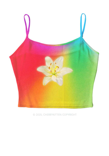 Lily in Rainbow Pride Y2K Mesh Cami Tank Cherrykitten