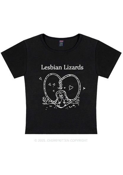 Lesbian Lizards Y2K Baby Tee Cherrykitten