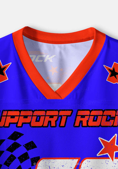 Support Rock Fxxk A Rockstar Y2K Crop Sport Jersey Shirts Cherrykitten