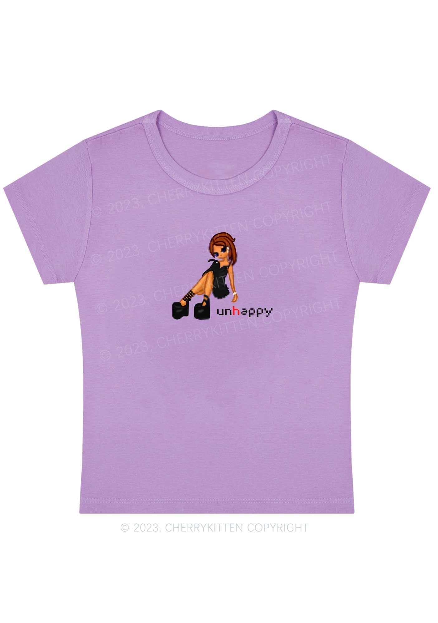 Curvy Unhappy Punk Girl Y2K Baby Tee Cherrykitten
