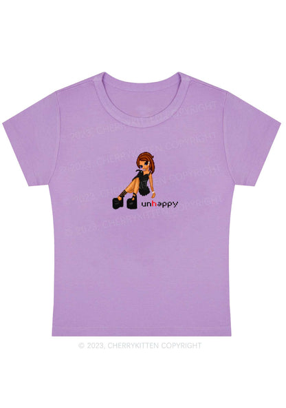 Curvy Unhappy Punk Girl Y2K Baby Tee Cherrykitten