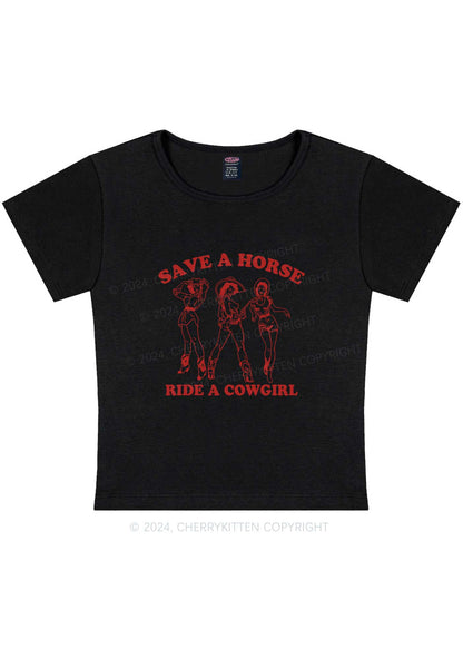 Curvy Ride A Cowgirl Y2K Baby Tee Cherrykitten
