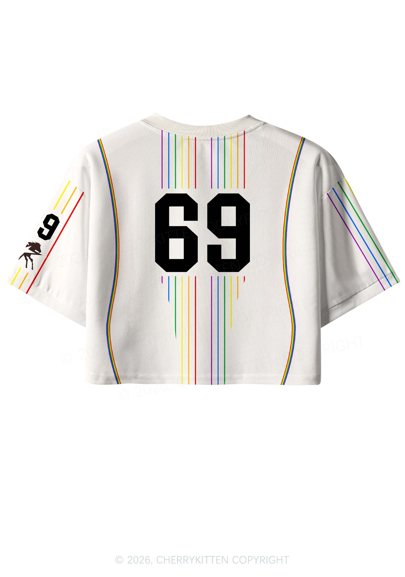 Gods Favorite Fag Rainbow Stripes Pride Y2K Crop Sport Jersey Shirts Cherrykitten