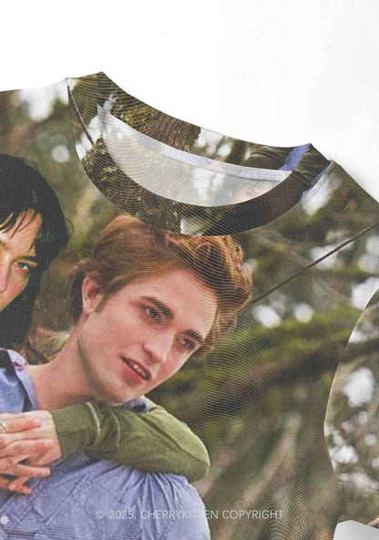 Custom Face Y2K Mesh Crop Top Cherrykitten