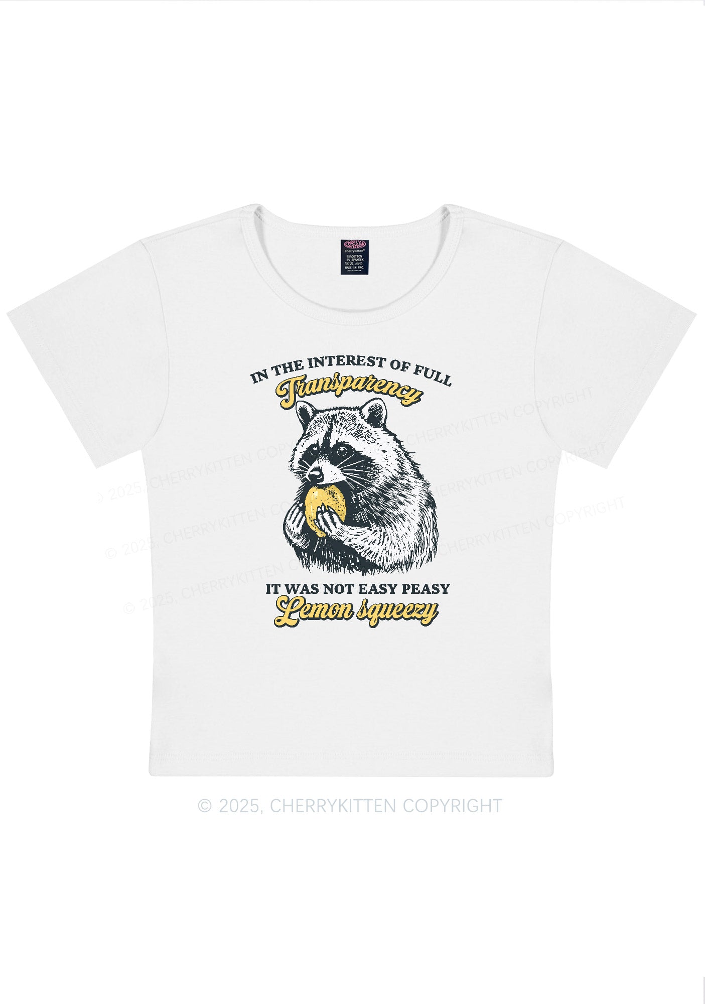 Transparency Lemon Squeezy Y2K Baby Tee Cherrykitten