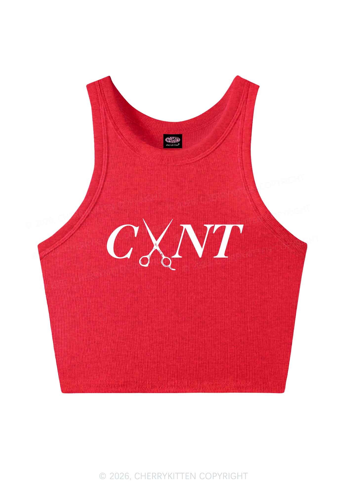 Pink Scissors Cxxt Pride Y2K Crop Tank Top Cherrykitten