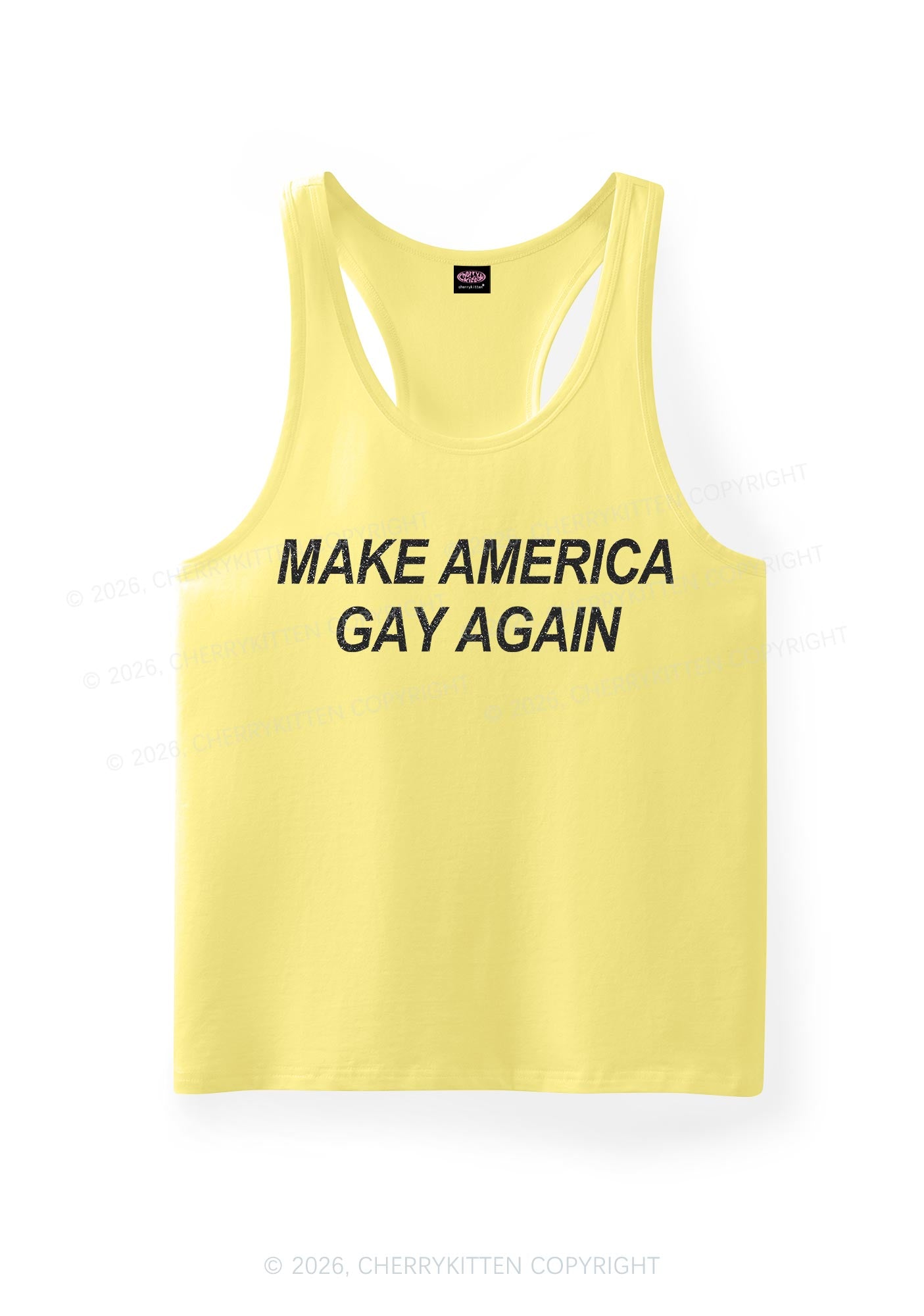 Make America Gay Again Pride Y2K Men Racerback Tank Top Cherrykitten