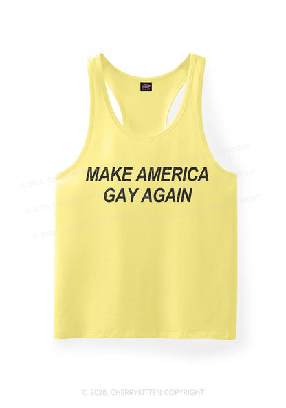Make America Gay Again Pride Y2K Men Racerback Tank Top Cherrykitten