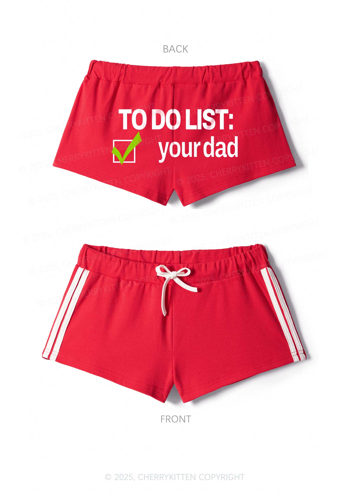 To Do List Your Dad Y2K Drawstring Mini Shorts Cherrykitten