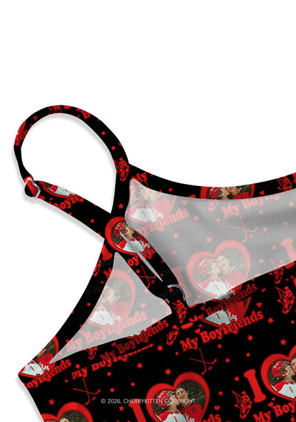 I Love My BF HR Y2K Print Cami Crop Top Cherrykitten