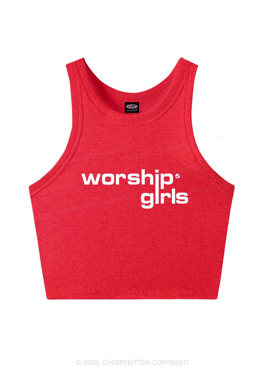 Worship Girls Pride Y2K Crop Tank Top Cherrykitten