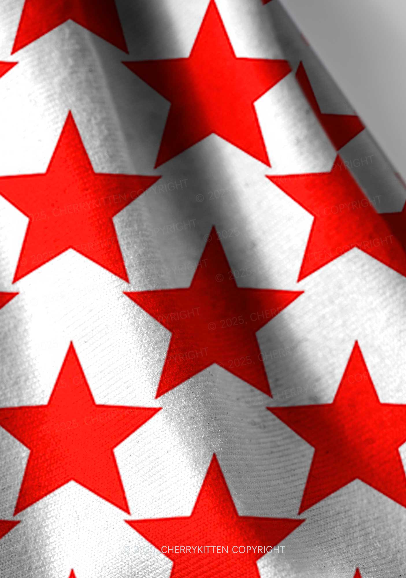 Hyper Red Stars Valentine's Day Y2K Print Headband Cherrykitten