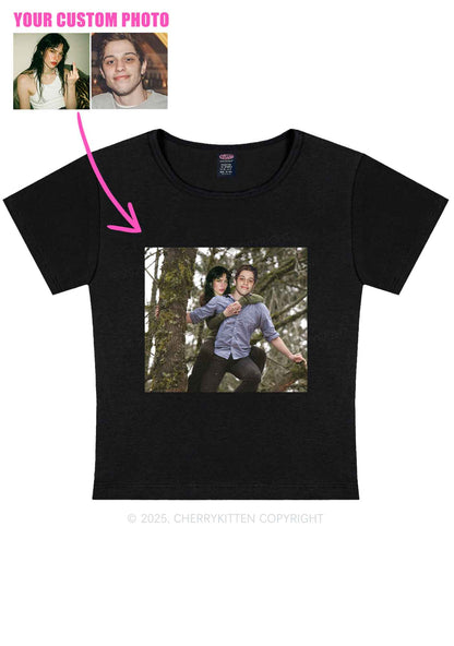 Custom Couple Face Y2K Baby Tee Cherrykitten