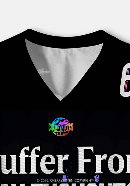Gay Thoughts Rainbow Flame Pride Y2K Crop Sport Jersey Shirts Cherrykitten