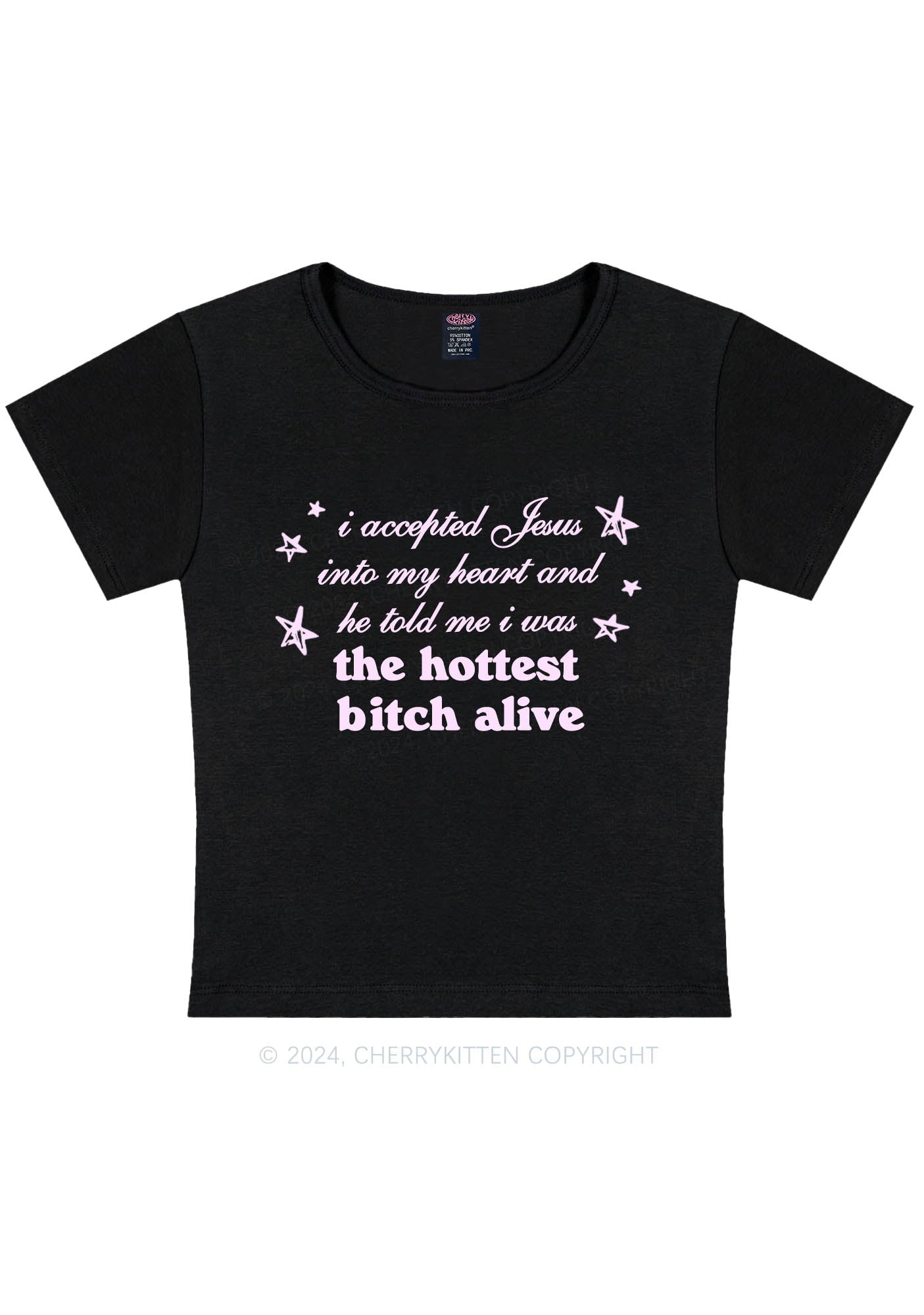 Curvy The Hottest Bxxch Y2K Baby Tee Cherrykitten
