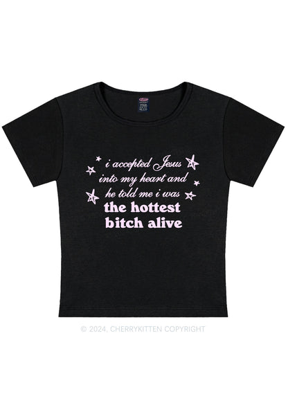 Curvy The Hottest Bxxch Y2K Baby Tee Cherrykitten