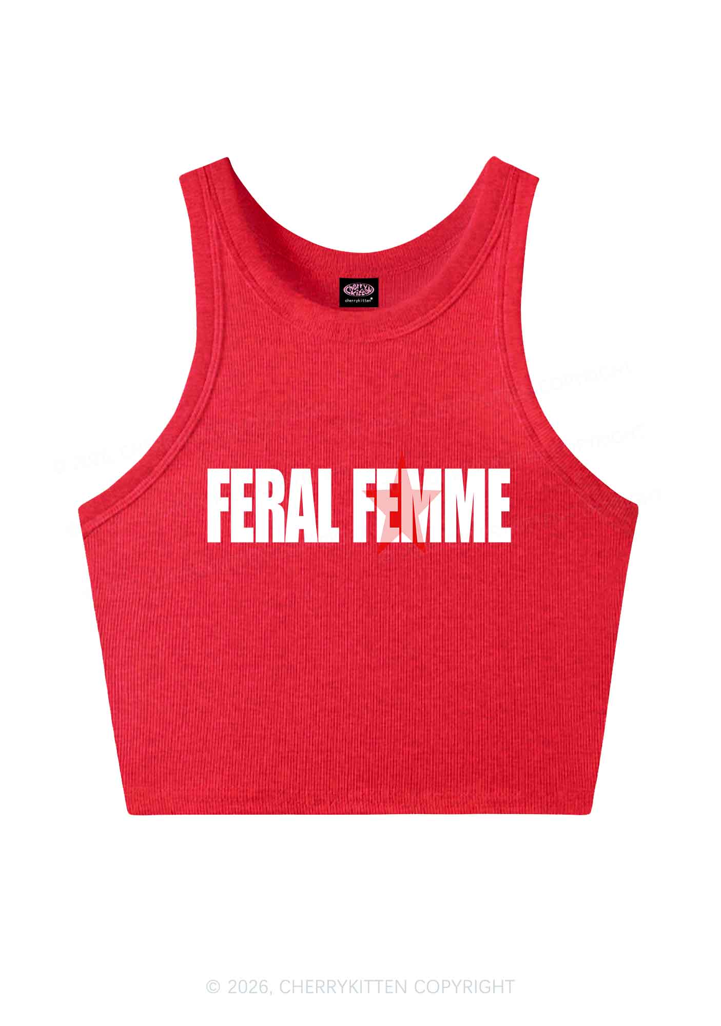Feral Femme Pride Y2K Crop Tank Top Cherrykitten