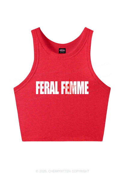 Feral Femme Pride Y2K Crop Tank Top Cherrykitten