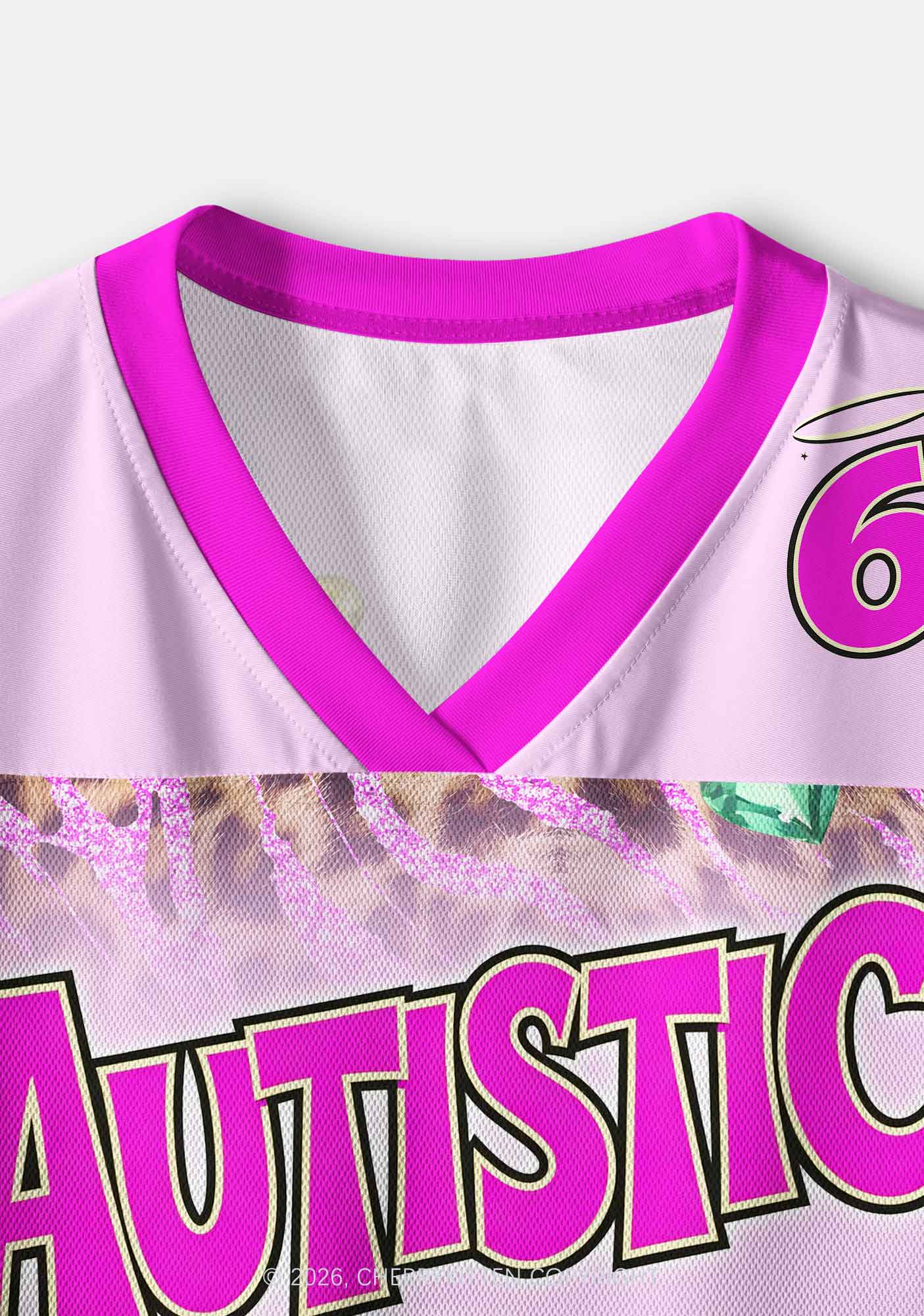 Autistic Cxxt Sparkle Pink Leopard Y2K Crop Sport Jersey Shirts Cherrykitten