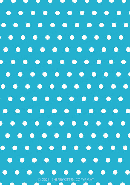 Blue And White Dots Y2K Print Bikini Set Cherrykitten