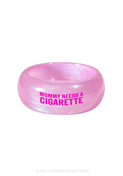 Mommy Needs A Cigarette Y2K Cuff Bangle Cherrykitten