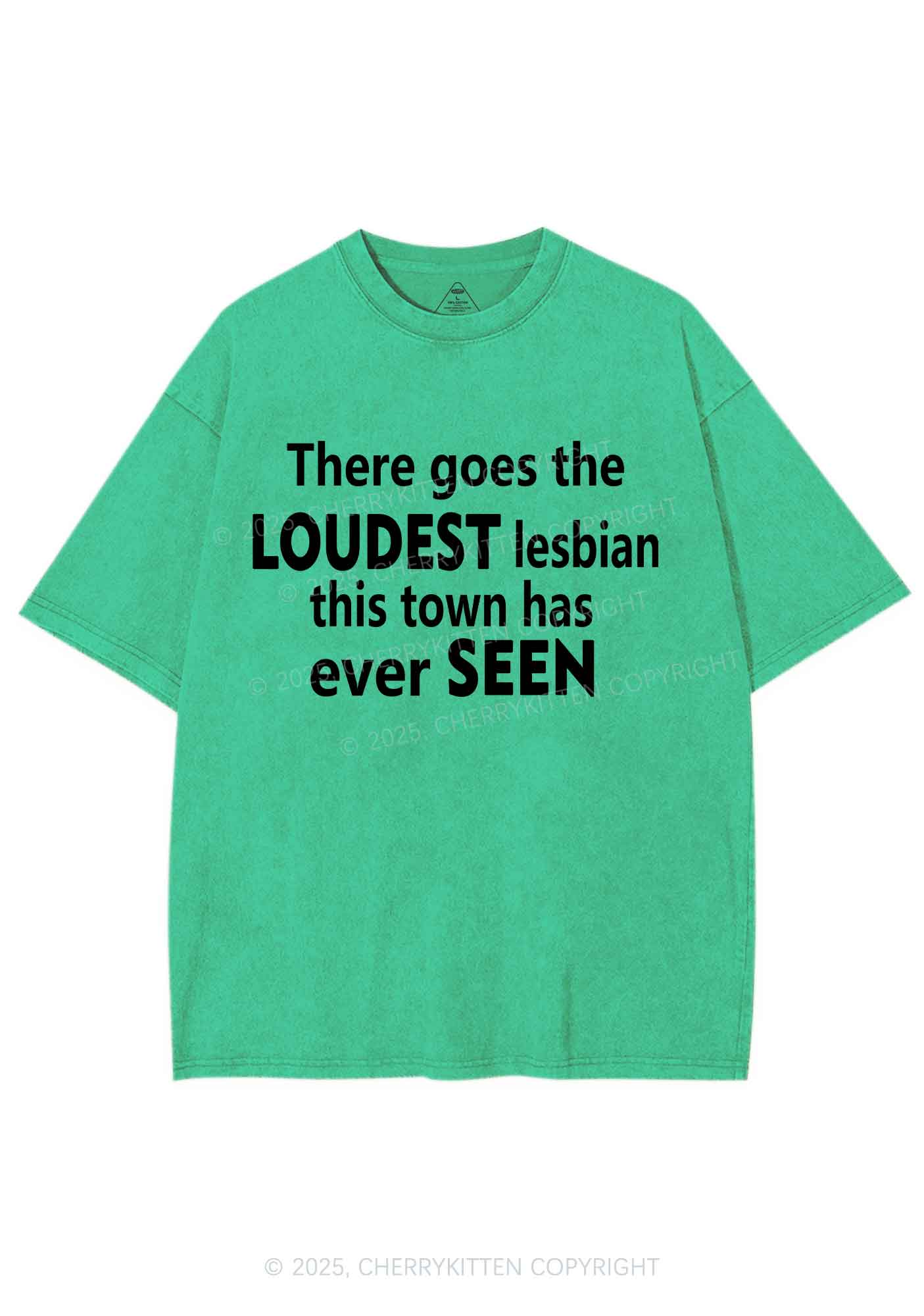 Loudest Lesbian Has Ever Seen Y2K Shirts Washed Tee Cherrykitten