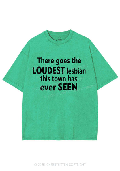 Loudest Lesbian Has Ever Seen Y2K Shirts Washed Tee Cherrykitten
