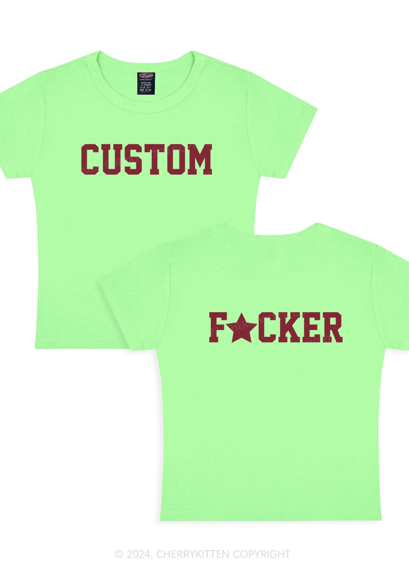 Custom fxcker Two Sides Y2K Baby Tee Cherrykitten