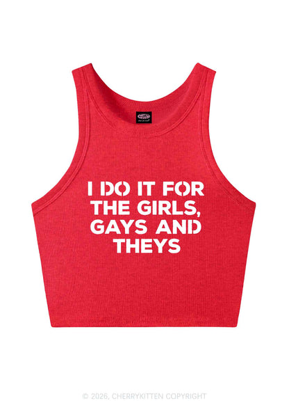 Girls Gays Theys Pride Y2K Crop Tank Top Cherrykitten