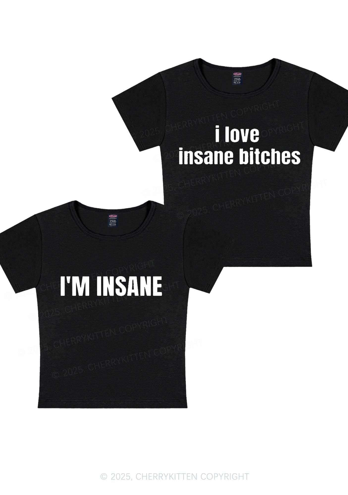 I Love Insane Y2K Valentine's Day Baby Tee Cherrykitten